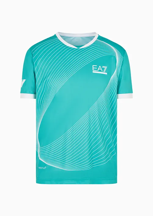 Emporio Armani EA7 Tshirt con linee ellittiche Gran Slam Tennis